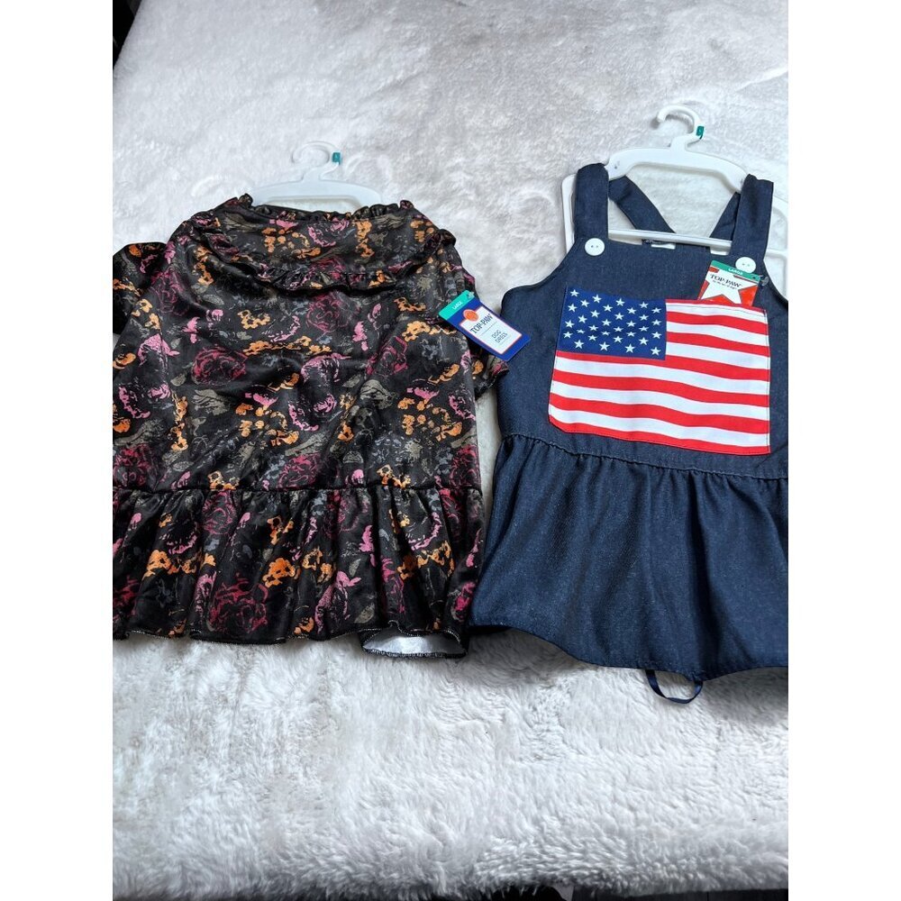 Top Paw red white blue dress & Cutie dog dress dog size large - Picture 9 of 9